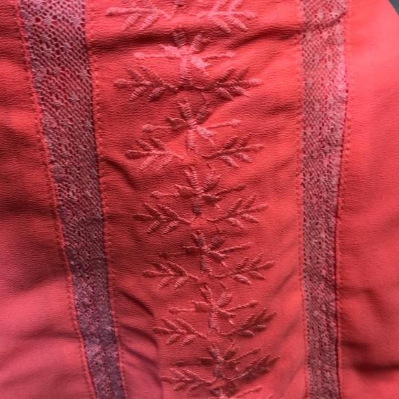 Hot pink lined slinky shorts w/lace trimmed edge. - Picture 2 of 2